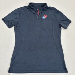 Domino's Pizza Gear Men's Small Short Sleeve Blue Polo Employee Uniform